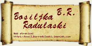 Bosiljka Radulaški vizit kartica